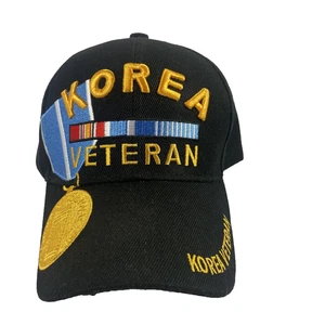 Cappello Veterano Corea Berretto Strap Back Uomo Nero Ricamato Guerra di Corea Militare - Foto 1 di 12