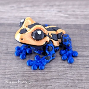 Mini Dart Frosch 3D-gedrucktes gelenkiges Flexi-Zappelspielzeug - 2 Zoll lang niedliche Geschenkidee - Bild 1 von 6
