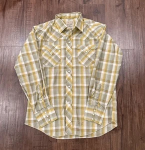 Vtg 50s H BAR C Western Ranchwear Plaid Shirt Sz 16.5 DEADSTOCK NWOT - Picture 1 of 12