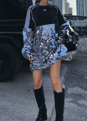 Adidas Adilenium Season 4 Teamgeist Sequins Mini Dress S M XL NEW NWT - Image 1 of 4