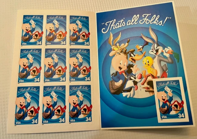 US Stamps: Looney Tunes "That's All Folks" Booklet of 10 #3534, MNH - Image 1 of 1
