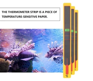 3 x Yellow Aquarium Thermometer Stick-On Strip 18‑34°C LCD Temperature Sticker - Picture 1 of 10