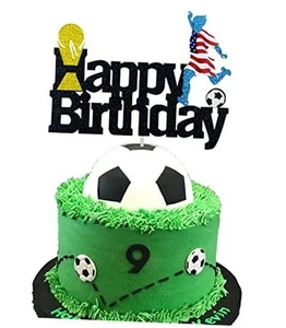 Soccer Cake Topper Funny Happy Birthday Cake Topper for Boy's Men' - Picture 1 of 8