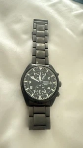 Seiko Chronograph 100m 7T94-0BL0 schwarz Quarz Herrenuhr aus Japan - Bild 1 von 6