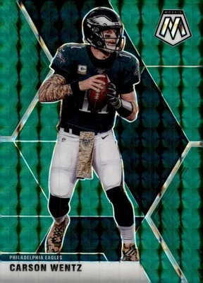 2020 Panini Mosaic - Carson Wentz #160 Green Mosaic Prizm - Image 1 of 2