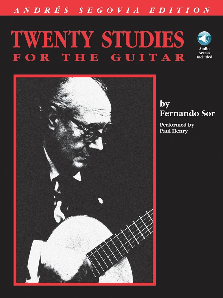 Andres Segovia 20 Studies for Classical Guitar Sheet Music Book Online Audio - Image 1 of 1