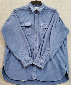 LL Bean Vintage Men's Chamois Cloth Shirt Button Up XL Sky Blue Long Sleeve - Picture 1 of 9