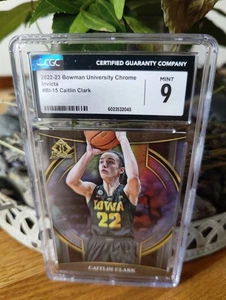 2022-23 Bowman University Chrome Invicta #BI-15 Caitlin Clark CGC 9 Mint Iowa - Bild 1 von 3
