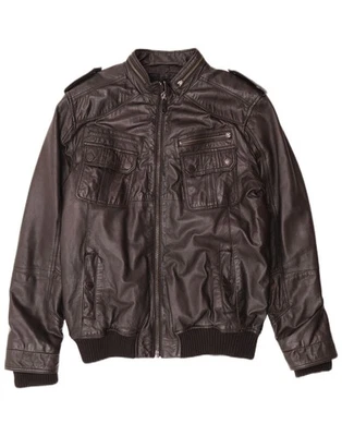 AVIATRIX Mens Leather Jacket UK 40 Large Black Leather JN15 - Image 1 of 4