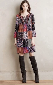 Anthropologie One September Größe Small Arcata Patchwork Muster Tunika Kleid - Bild 1 von 10