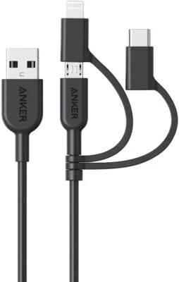 Anker 3-in-1 Charger Cable USB to Lightning/Type C/Micro MFi-Certified for Phone - Image 1 of 4