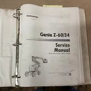 Genie Z-60/34 SERVICE SHOP REPAIR MANUAL BOOM LIFT PLATFORM +MAINTENANCE #52856 - Picture 1 of 5