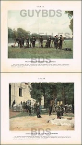 TYPOGRAVURE XIXe ARMéE GéNIE GONFLEMENT BALLON / TéLéGRAPHE éLECTRIQUE OPTIQUE - Imagen 1 de 1
