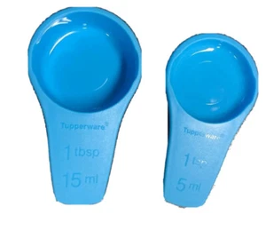 Tupperware Aqua Blau EL TL Magnet Messlöffel Löffel 2-teiliges Set wie abgebildet - Bild 1 von 5