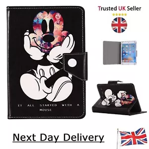 Case for Samsung Galaxy Tab 3 4 A7 A8 A10 S6 E 7 8" 10" Mickey Mouse black Cover - Picture 1 of 7