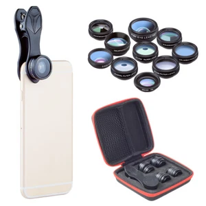 Kit d'objectifs pour smartphone appareil photo 10 en 1 2X téléobjectif pour iPhone et Android M1B7 - Photo 1 sur 11