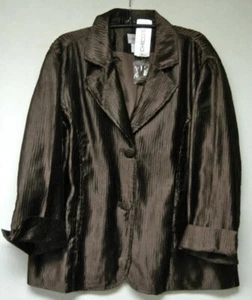 CHICO'S LUMINOUS RIPPLE MERRIN JACKET BROWN NWT $99 CHICOS SIZE 2=10/12 - Picture 1 of 5