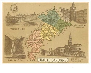 Chromos.n ° 76.CARTE Posizione Di La Haute Garonne E Multi Vista - Bild 1 von 2