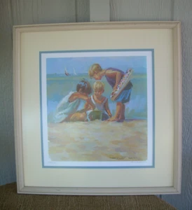 Lucelle Raad~CRABCATCHERS~ Numbered Litho~Framed & Signed 17 X 18 - Picture 1 of 6
