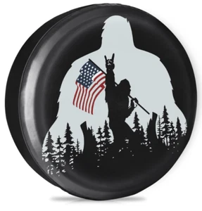 American Flag Spare Tire Cover Fit for Jeep Wrangler Rv SUV Truck Travel Trailer - Picture 1 of 24