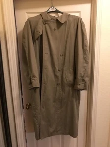 LONDON FOG men's tan/beige career rain trench coat w removable liner sz 42 LONG - Picture 1 of 9