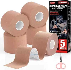 5 Roll Kinesiology Tape Athletic Muscle Support Sport Elastic Physio Therapeutic - Picture 1 of 7