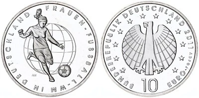 Frg 10 Probe IN Silver - Frauen-Fußball - Almost Without Randschrift 122260 - Image 1 of 2