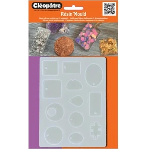 Molde De Silicona Translúcido para Resina 12 Formas - Imagen 1 de 2