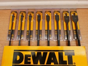 DEWALT EXTREME 8PCE 406MM EXTRA LONG FLAT WOOD DRILL BIT SET 12MM TO 35MM - Picture 1 of 3