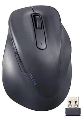 ELECOM Wireless Ergonomic Shape Mouse  2.4GHz with Mini USB Receiver  Silent Cli - Image 1 of 4