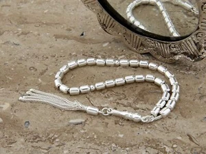 Kleiner Zylinder 925 Sterling Silber 33 Perlen Gebetsperle Misbaha Tesbih 501086  - Bild 1 von 4