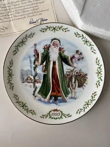 "Placa internacional victoriana de Santa Claus Lenox 1993 Padre Navidad con certificado 8" - Imagen 1 de 8