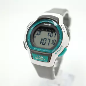 Casio Illuminator Digital Watch Womens 36mm Gray Blue LWS-1000H w New Battery - Picture 1 of 14