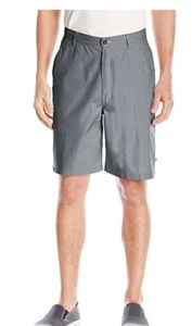 Geoffrey Beene Shorts Linen Cotton Classic Stripe Flat Front Mens Navy 33 New - Picture 1 of 2