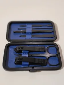 Jack The Barber kit accessori toelettatura uomo 7 pezzi include custodia nero/blu nuovo - Foto 1 di 12