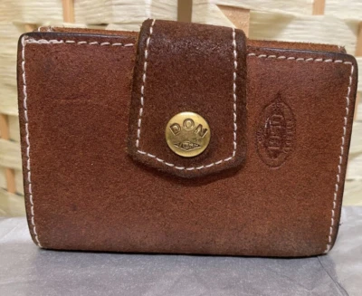 VINTAGE DON RAMOS 1950 BROWN LEATHER WALLET PURSE SMALL DISTRESSED (SAN9A) - Image 1 of 4