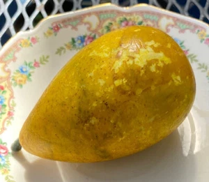Early Vintage Antique Italian Alabaster Fruit Golden Pear - Picture 1 of 8
