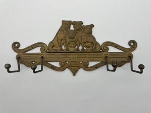 Portachiavi appendiabiti Bulldog bronzo vintage, 4 ganci, Judd #1594 - Foto 1 di 7