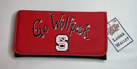 NC State “Go Wolfpack” Women's Tri-Fold Wallet - Red & Black Officially Licensed Cover
