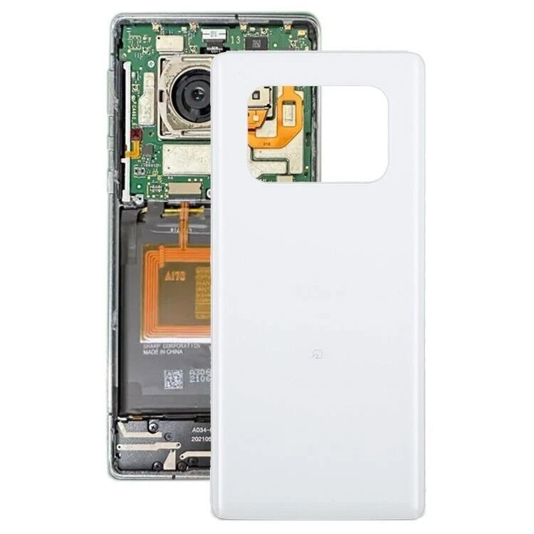 For Sharp Aquos R6 Battery Cover Back Glass Rear Door Replacement Parts (White) - Image 1 of 1