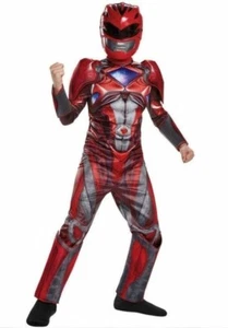 Power Rangers Costume Boy's 4/6 NEW Padded RED Muscle Ranger Movie Costume MASK - Picture 1 of 6