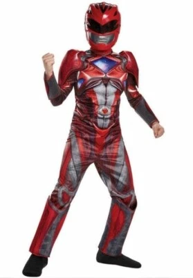 Disfraz Power Rangers Niño 4/6 NUEVO Acolchado ROJO Muscle Ranger Película Disfraz MÁSCARA Foto 1 de 4