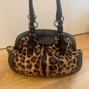 Dolce&Gabbana Canvas Shoulder Bag Handbag Auth Leopard Women Italy - Picture 1 of 8