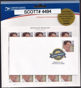 Scottt #4494 Ronald Reagan (California Governor) Sheet of 20 Stamps - Sealed - Picture 1 of 3