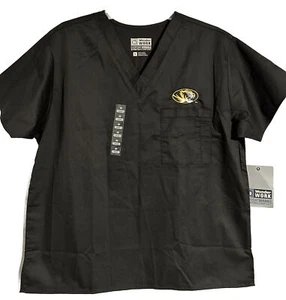 NWT WonderWink Unisex Scrub Top Size Small - Black - Missouri Tigers - Picture 1 of 4