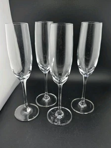 Juego de 4 flautas de vidrio cristalino LUCARIS firmadas 9"H - Imagen 1 de 8