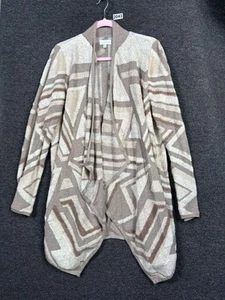 Lucky Brand Intarsia Southwest Open Front Cardigan Womens Sz L Bohemian Sweater - Picture 1 of 8
