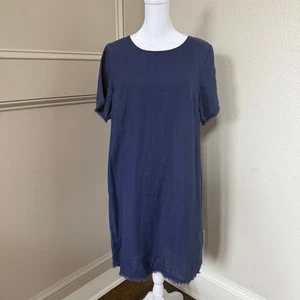 NWT Tommy Bahama Two Palms Linen T-Shirt Dress Navy Sz M Casual Summer Resort - Picture 1 of 10