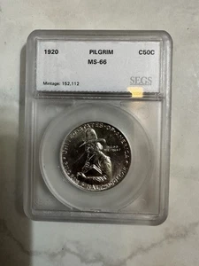 1920 Pilgrim Commemorative Silver Half Dollar - Picture 1 of 2