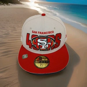 San Francisco 49ers New Era 59FIFTY Fitted Hat 7 1/2 NFL On-Field Cap Red Tan... - Picture 1 of 19